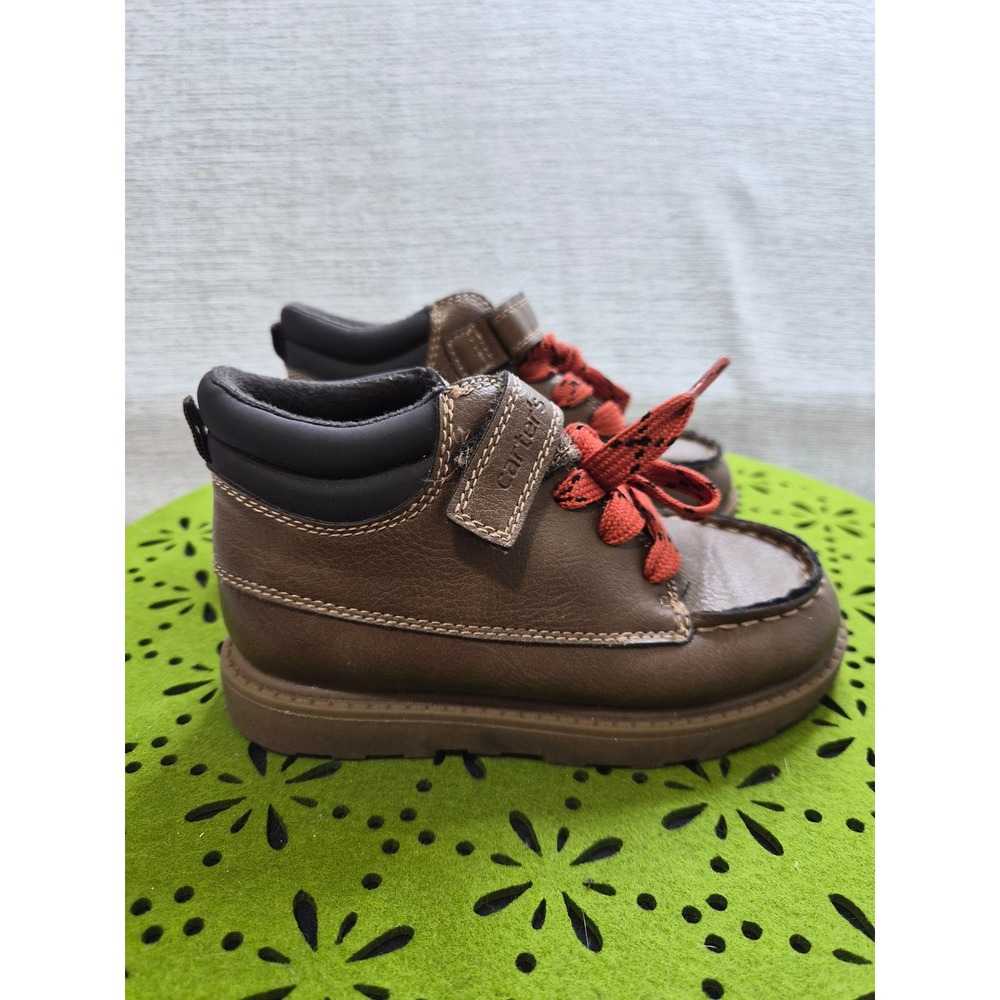 Carter's Norman CF21N05H Lace Up Hiking Boots Toddler Boys 11M Brown Leather